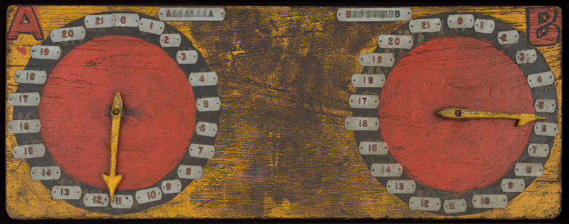 Artist unidentified, “Horseshoes Game Counting Board”, New England, 1920 - 1930, Painted metal,…