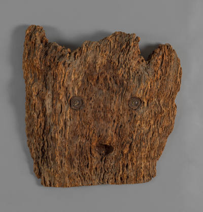 Jesse Aaron, “Mask”, Gainesville, Florida, c. 1972, Cypress wood with cast resin, 22 x 23 x 4 i…