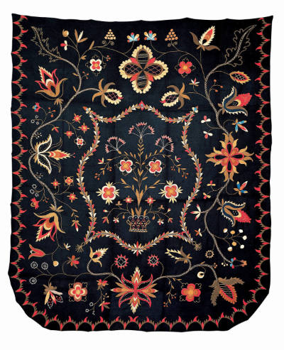 Crewel Bedcover
Artist unidentified
New Wngland or New York State
1815–1825
Wool with wool …