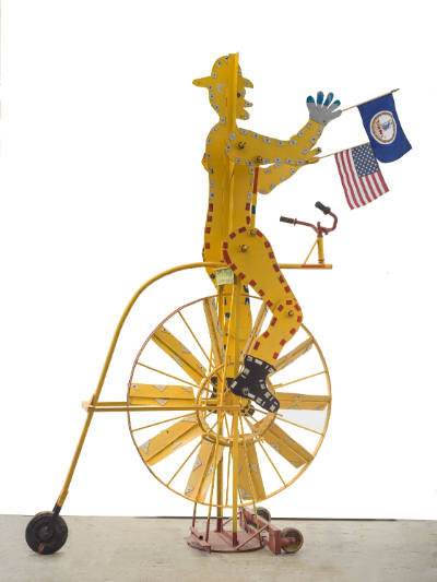 Vollis Simpson, “Bicycle Man”,  Lucama, North Carolina, 1996, Paint on metal with reflective co…