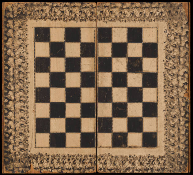 Artist unidentified, “Checkerboard”, Clarkesvile, Georgia, n.d., Painted paper on wood, 12 7/8 …