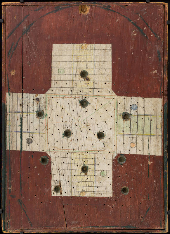 Artist unidentified, “Chinese Checkers- Checker Board Reverse”, United States, n.d., Paint on w…