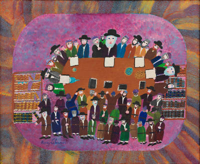Harry Lieberman, “Torah Study”, Great Neck, New York, United States, n.d., Acrylic on canvas, F…