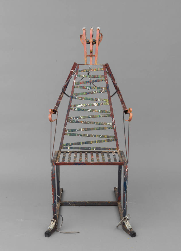 Thornton Dial Sr., “Chair”, Bessemer, Alabama, c. 1995, Steel, acrylic and rubber, 55 x 23 1/2 …