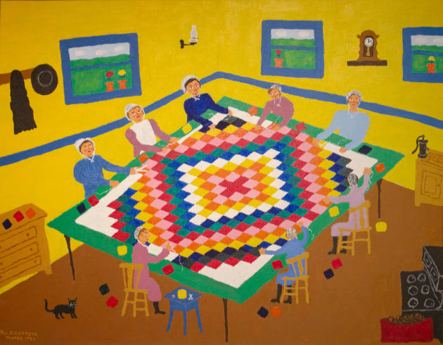 Reverend Richard P. Cooper, “Quilting Bee”, Pittsburgh, Pennsylvania, 1977, Acrylic on canvas, …