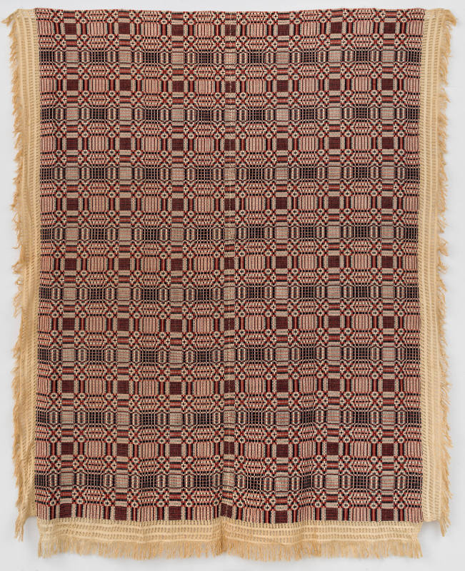 Artist unidentified, “Overshot”, United States, n.d., Linen and wool, 97 × 73 in., Collection o…