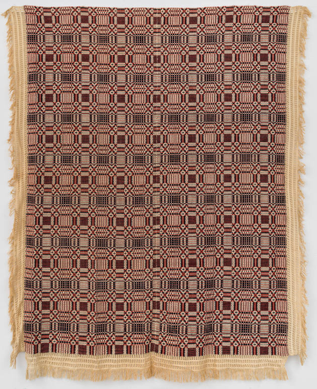 Artist unidentified, “Overshot”, United States, n.d., Linen and wool, 97 × 73 in., Collection o…