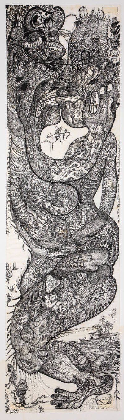 Ody Saban, “Manhattan”, Istanbul, Turkey, 1996, Ink on Chinese paper, glued on cardboard, 53 1/…