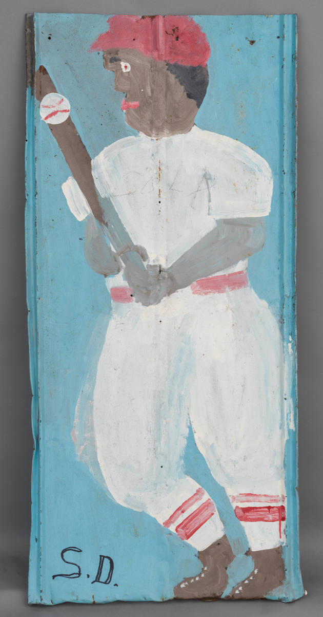 Sam Doyle, (1906–1985), “Jackie Robinson,” St. Helena Island, South Carolina, 1983, Enamel on c…