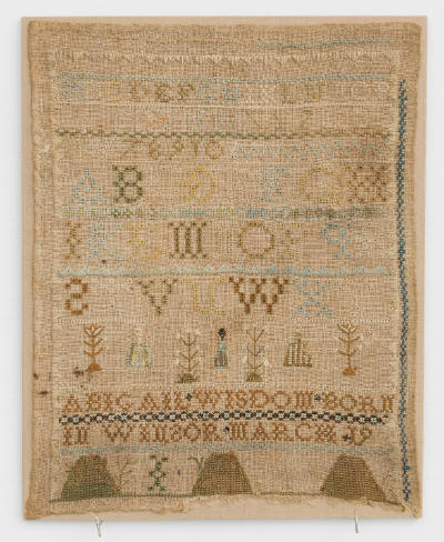 Abigail Wisdom, “Untitled (Sampler)”, Windsor, Nova Scotia, Canada, c. 1800, Silk on linen, 11 …