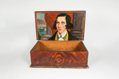 Artist unidentified, “Bible Box with Interior Portrait”, Northeastern United States, c. 1840–18…