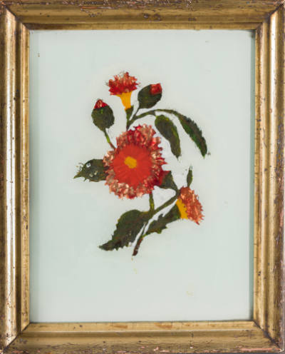Artist unidentified, “Flowers with White Background”, United States, 1850–1875, Reverse paintin…