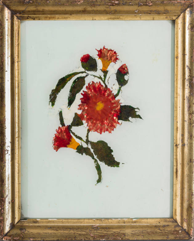 Artist unidentified, “Flowers with White Background”, United States, 1850–1875, Reverse paintin…