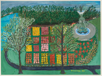 Bonnie Harris, “Garden View”, Washington, DC, c. 1950, Tempera or other water based paint on pa…