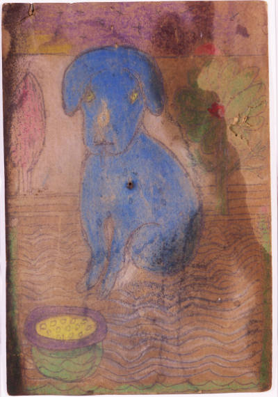 Nellie Mae Rowe, (1900–1982), “Untitled (Little Blue Dog)”, Vinings, Georgia, n.d., Pencil and …