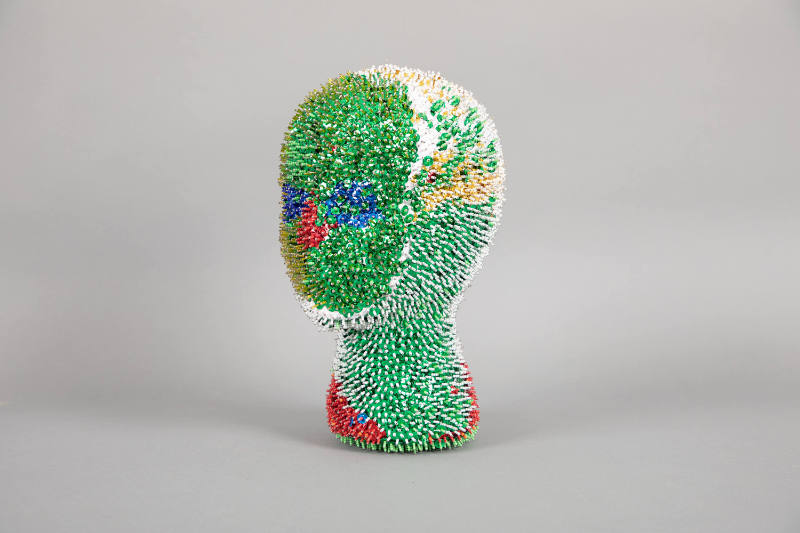 Monica Valentine, “Untitled (MV129)”, Oakland, California, 2021, Foam, seed beads, and sequins,…