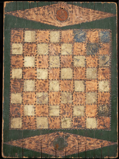 Artist unidentified, “Checkerboard”, United States, 20th century, Paint on wood, 19 × 13 7/8 in…