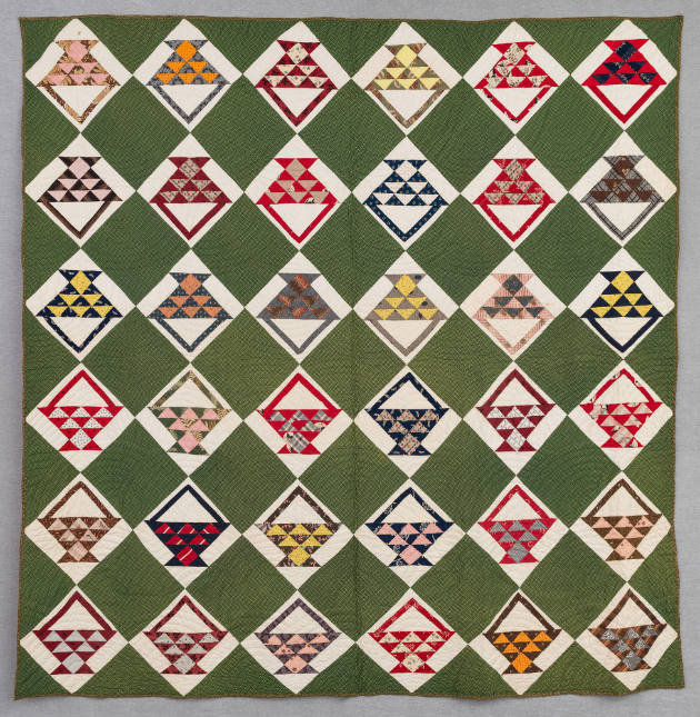 Avis Day Walker, “Baskets Quilt”, Vicinity of Oak Ridge, Missouri, 1890 - 1900, Cotton; Cotton …