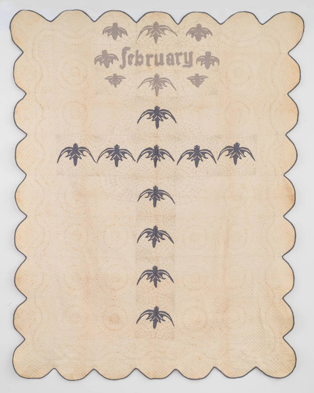 Bertha Amelia Meckstroth (1875–1960), “"February" Bats Quilt,” "Casa Tranquilla," Glencoe, Illi…