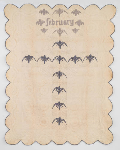 Bertha Amelia Meckstroth (1875–1960), “"February" Bats Quilt,” "Casa Tranquilla," Glencoe, Illi…