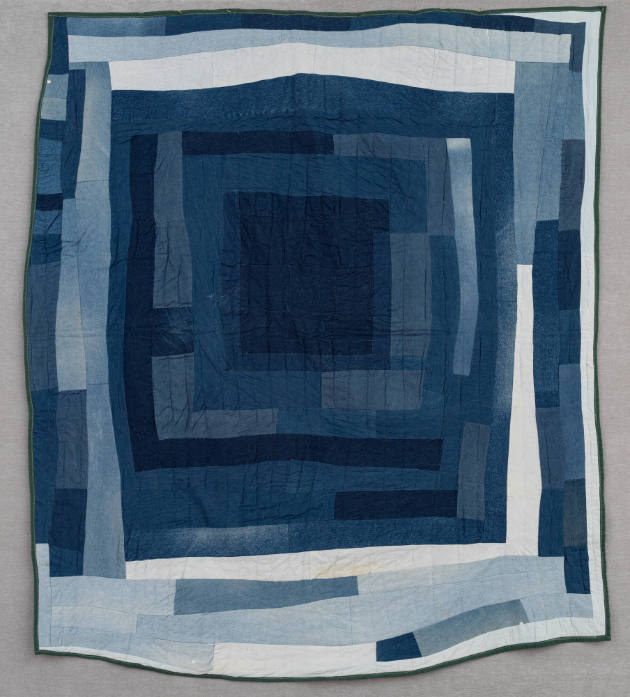 Lucy Mingo, “Denim Housetop,”  Gee's Bend, Alabama, c. 2001, Cotton, 87 x 76 in., Collection Am…