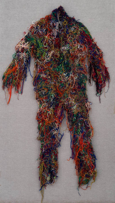 Nana Yamazaki, “Untitled”, Shiga, Japan, c. 2020, Yarn, cotton, and polyester, 68 x 36 in., Col…