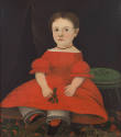 Artist unidentified, “Portrait of a Girl in a Red Dress”, Boston, possibly Maine or Massachuset…