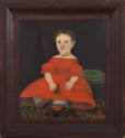 Artist unidentified, “Portrait of a Girl in a Red Dress”, Boston, possibly Maine or Massachuset…