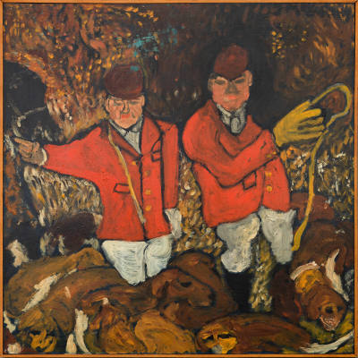 Justin McCarthy, “Fox Hunt”, United States, 1966, Oil on Masonite, 24 x 23 7/8 in., Collection …