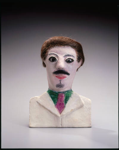 Gregorio Marzan, (1906–1997), “Bust of a Man”, Bronx, New York, c. 1986, Paint and human-hair w…