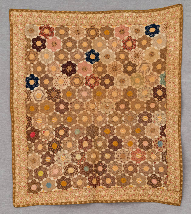 Blanche Miller Wiley, “Mosaic Crib Quilt”, United States, 1880–1900, Cotton, 36 1/4 × 32 1/2 in…