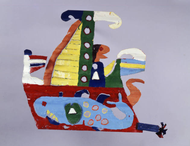 David Butler, (1898–1997), “Jonah and the Whale,” Patterson, Louisiana, 20th century, Paint on …