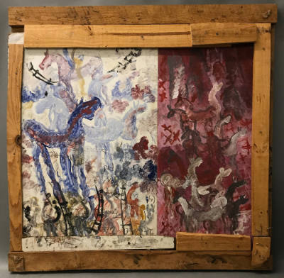 Purvis Young, (1943–2010), “Untitled (Horses and Ladders),” Miami, Florida, 1985 - 1999, Paint …