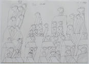 Oswald Tschirtner, (1920–2007), “Eine Stadt (A Town),” Gugging, Austria, 1989, Ink on paper, 12…