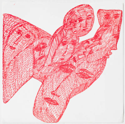 Mehrdad Rashidi, “Untitled”, Germany, c. 2011, Ink on found card, 7 1/2 x 7 1/4 in., Collection…