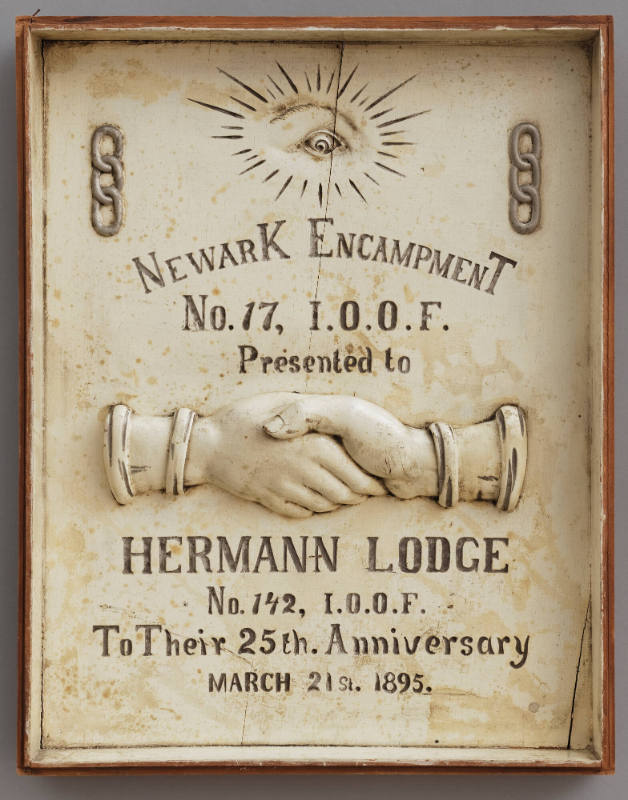 Independent Order of Odd Fellows Sign for Newark Encampment No. 17 and Hermann Lodge No. 142
P…