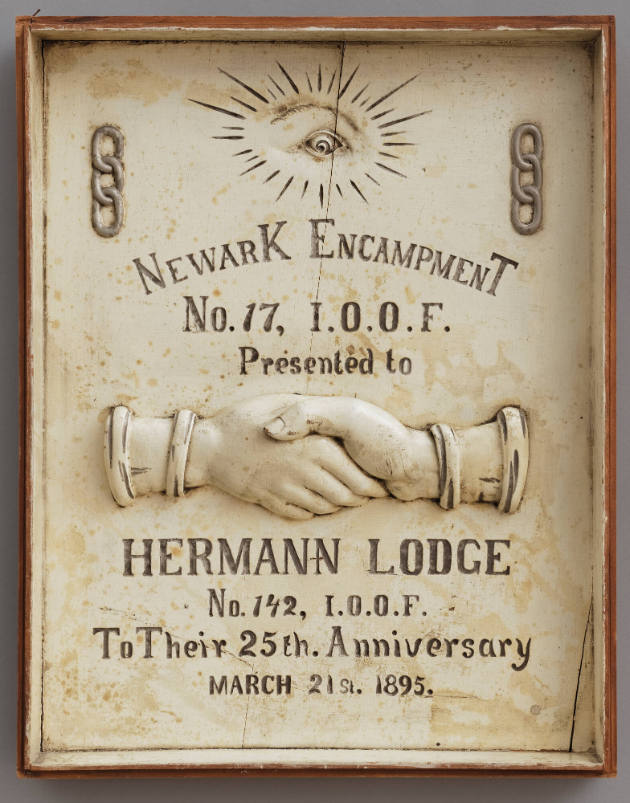 Independent Order of Odd Fellows Sign for Newark Encampment No. 17 and Hermann Lodge No. 142
P…