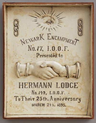 Independent Order of Odd Fellows Sign for Newark Encampment No. 17 and Hermann Lodge No. 142
P…