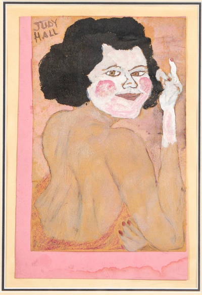 Justin McCarthy, “Judy Hall”, Weatherly, Pennsylvania, n.d., Watercolor on card, mounted on co…