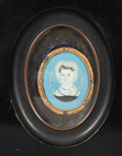 Deborah Goldsmith Throop (1808–1836), “Miniature Self-Portrait”, Madison County, New York, Late…