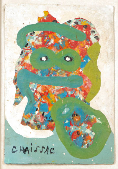 Gaston Chaissac, “Freundlicher Popanz”, France, 1944, Oil and gouache on cardboard, 11 7/16 x 7…