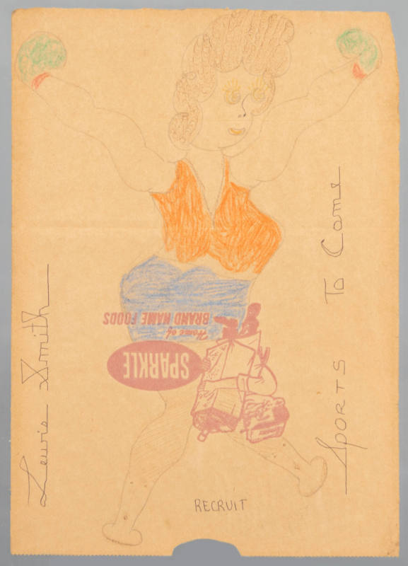 Lewis Smith, “Recruit, Sports to Come (double sided)”, Ohio, United States, n.d., Colored penci…