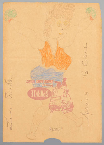 Lewis Smith, “Recruit, Sports to Come (double sided)”, Ohio, United States, n.d., Colored penci…