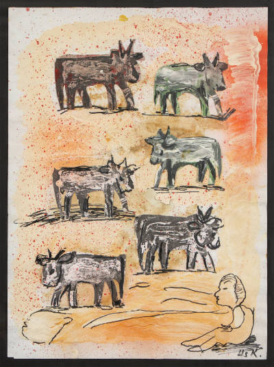 Hans Krüsi,  “Untitled”, St. Gallen, Switzerland, c. 1984, Mixed media and collage on paper, 15…