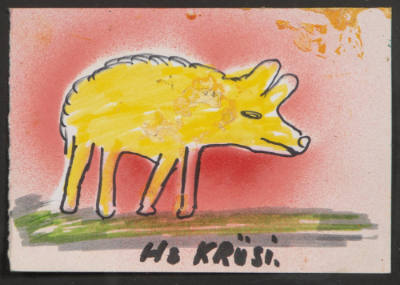 Hans Krüsi,  “Untitled”, St. Gallen, Switzerland, n.d., Spray paint, felt paint, and felt tip p…