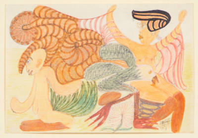 Alexander Georgiou Perifimou,  “Untitled”, London, United Kingdom, 1970s, Felt-tip pen colored …