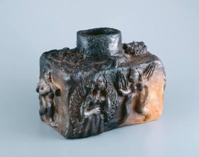 Georgia Blizzard, (1919–2002), “Mourning Urn,” Glade Springs, Virginia, 1998, Fired clay, 9 × 1…