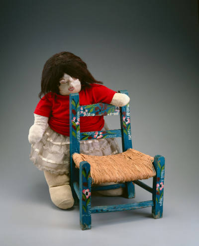 Handsewn doll and Painted Chair
Nellie Mae Rowe (1900–1982)
Photographed by Gavin Ashworth