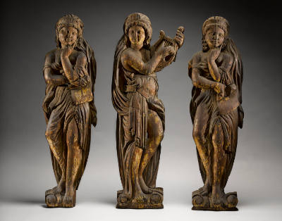 Three Muses from Barnum & Bailey Circus Wagon, Attributed to Samuel Anderson Robb (1851–1928), …