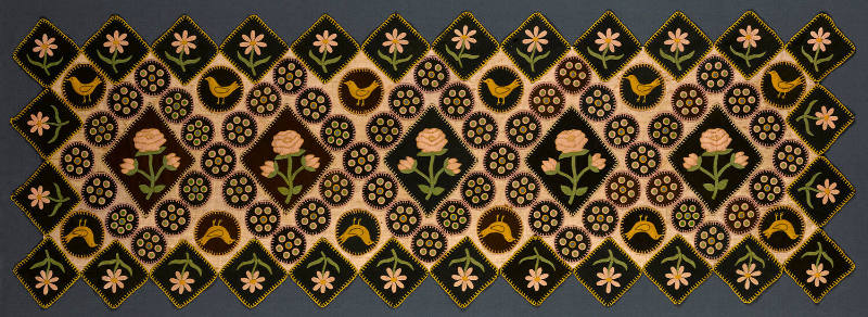 Pictorial Table Rug
Artist unidentified
New England
Late nineteenth century
Wool felt on wo…